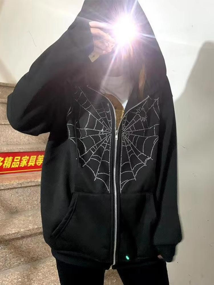 パンクY2Kオーバーサイズジップアップフーディー、レディース - Mens Fashion Zip Up Hoodies のレビューと価格