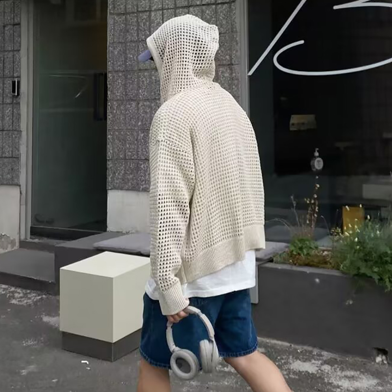 2026 メンズカジュアル中空コート通気性カーディガンセータ - Men'S Fashion Zip Sweater のレビューと価格