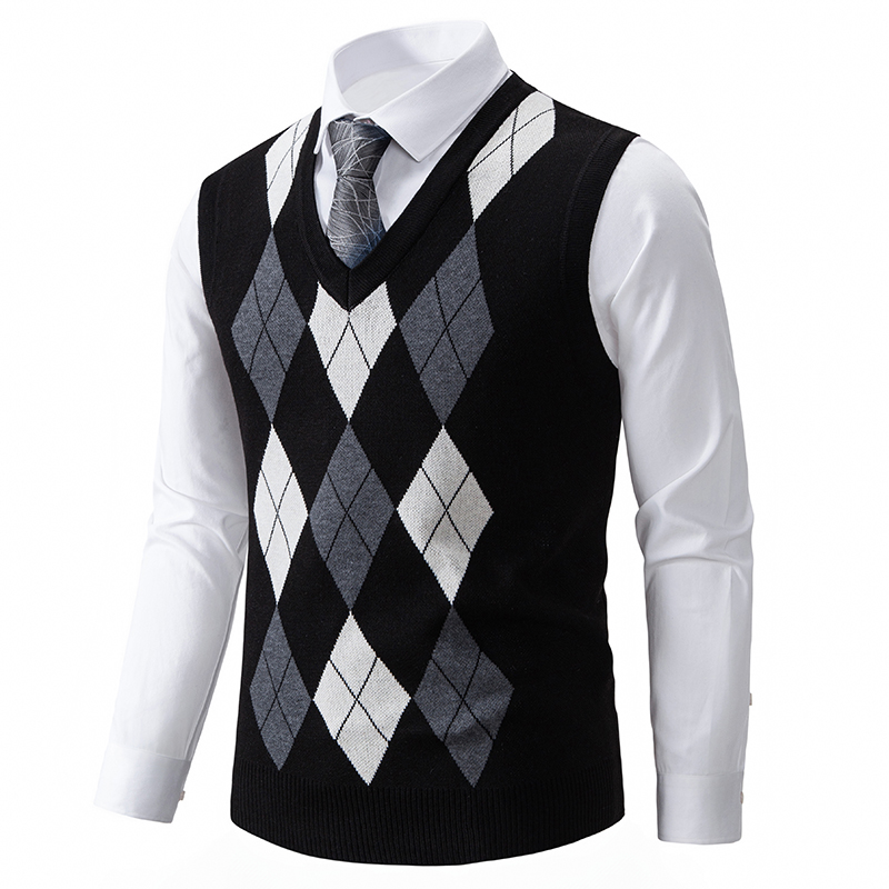 メンズソフトセーターベスト春秋ノースリーブニットプルオーバー - Men'S Fashion Zip Sweater のレビューと価格