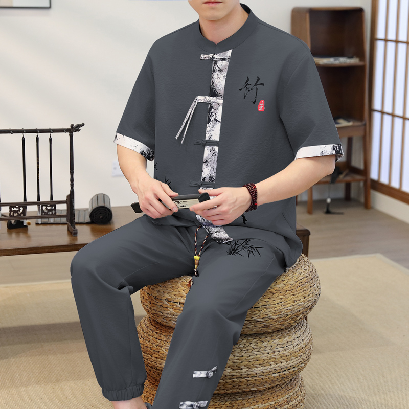 2026年春 メンズカジュアルセット 中華風シャツ+パンツ  - Men'S Fashion 2026 のレビューと価格