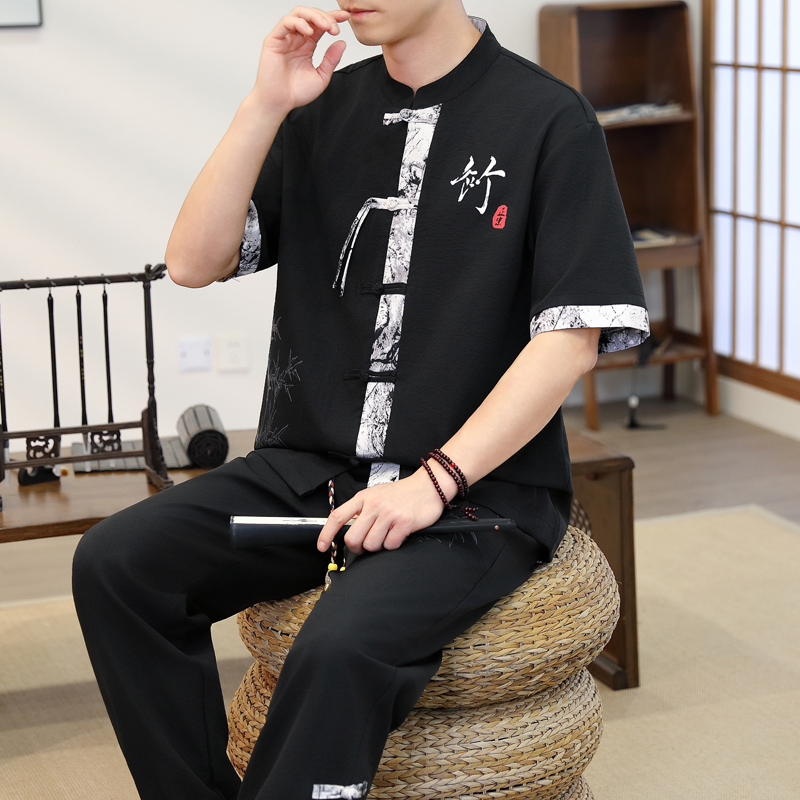 2026年春 メンズカジュアルセット 中華風シャツ+パンツ  - Men'S Fashion 2026 のレビューと価格