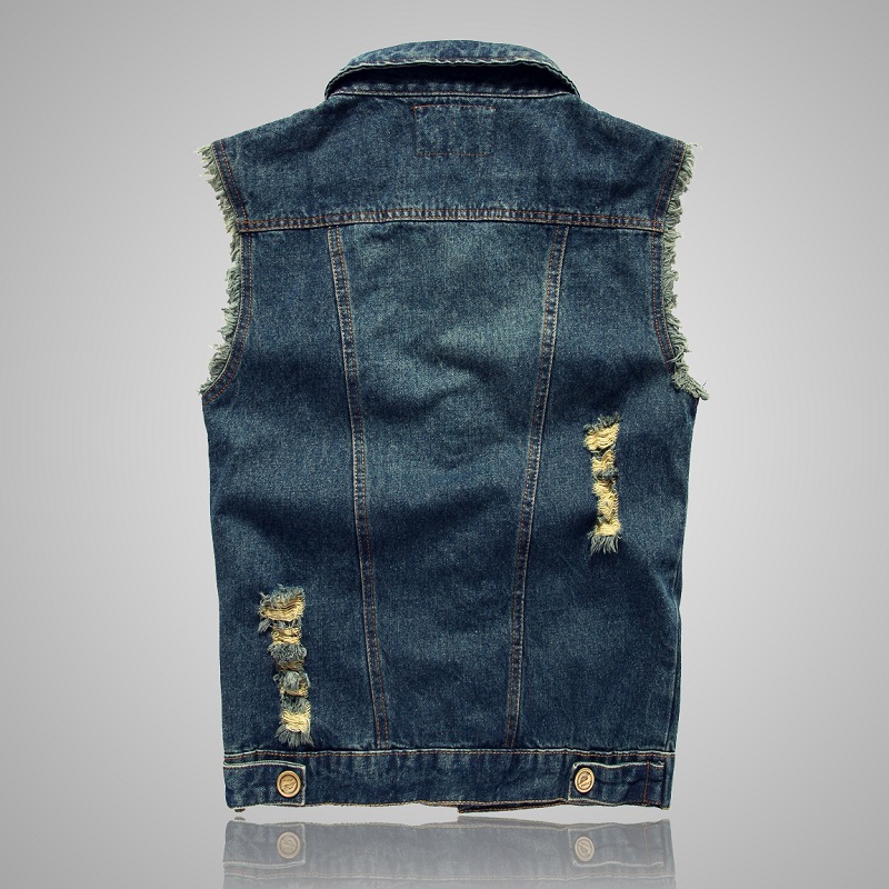新しいファッション男性リッピングデニムチョッキノースリーブジ - Men'S Fashion Vest With Jeans のレビューと価格