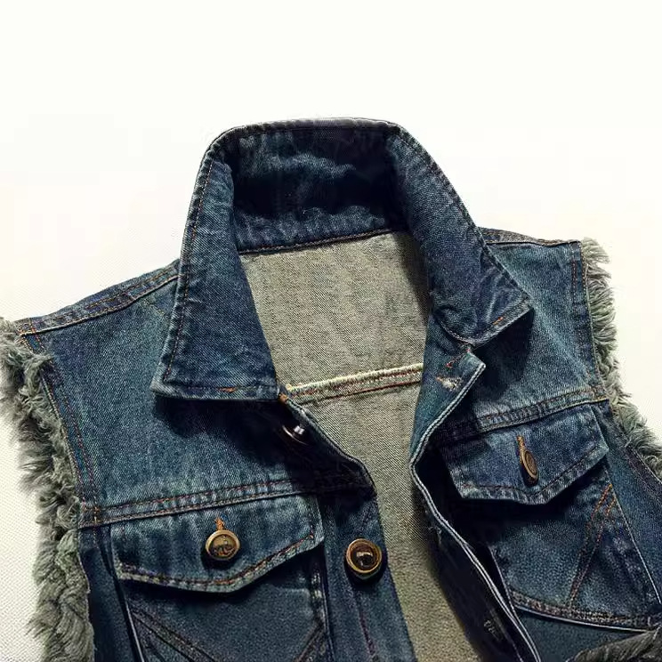 新しいファッション男性リッピングデニムチョッキノースリーブジ - Men'S Fashion Vest With Jeans のレビューと価格