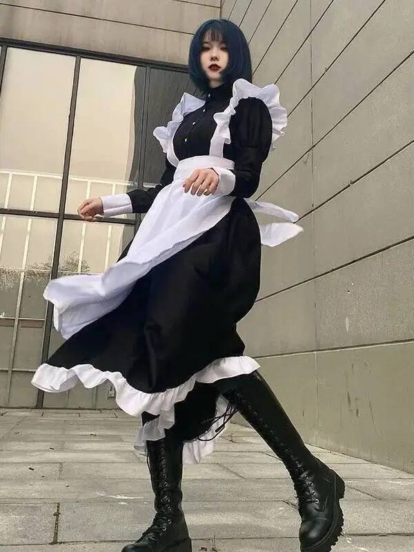 メイドコスチューム レディース メンズ デイリー コスプレ  - Men'S Fashion All Black Outfit のレビューと価格