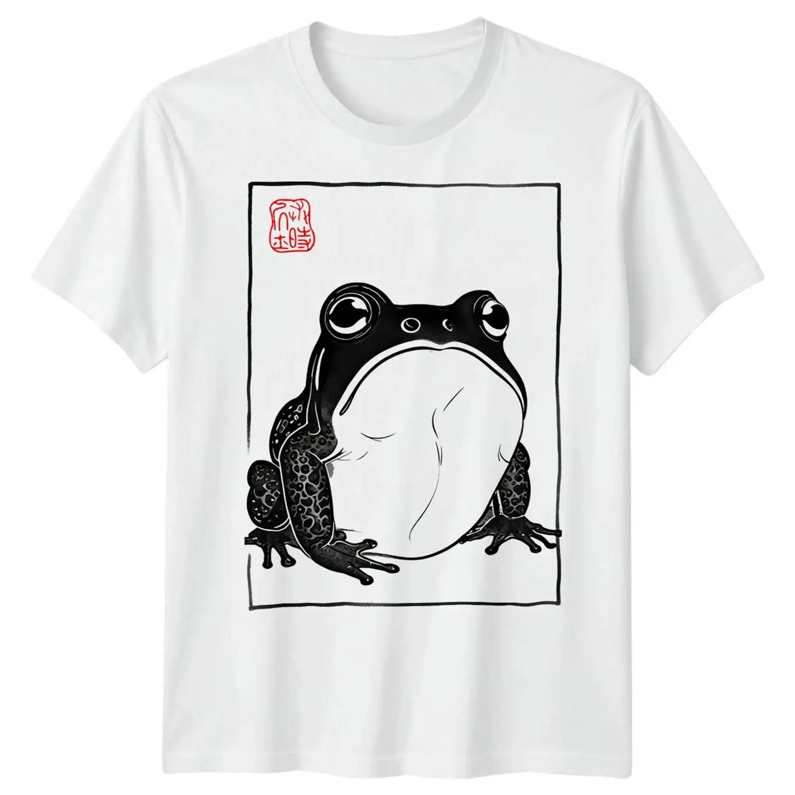 カエル柄アートアニマルメンズTシャツ 日本風デザイン 4枚の - Mens Fashion Style Images のレビューと価格