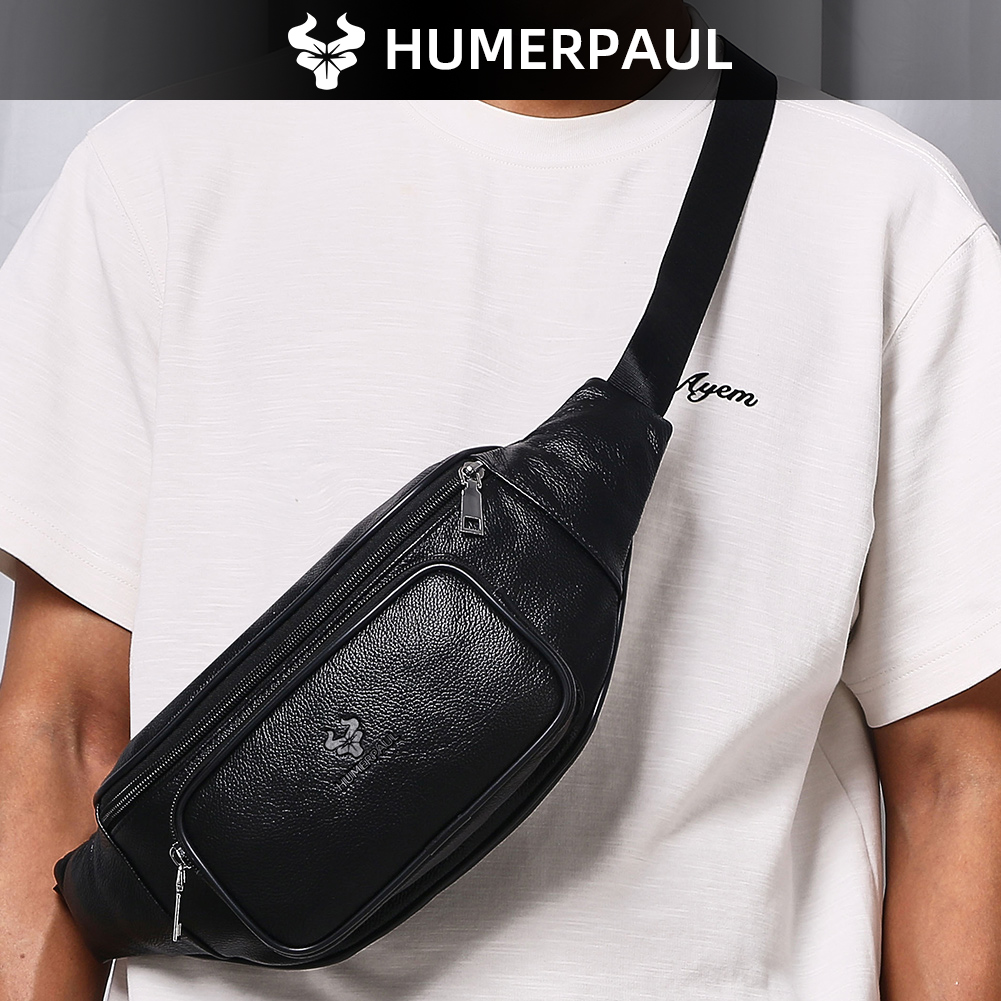 HUMERPAUL メンズウエストファニーパック 牛革 クラ - Leather Belt Braided のレビューと価格