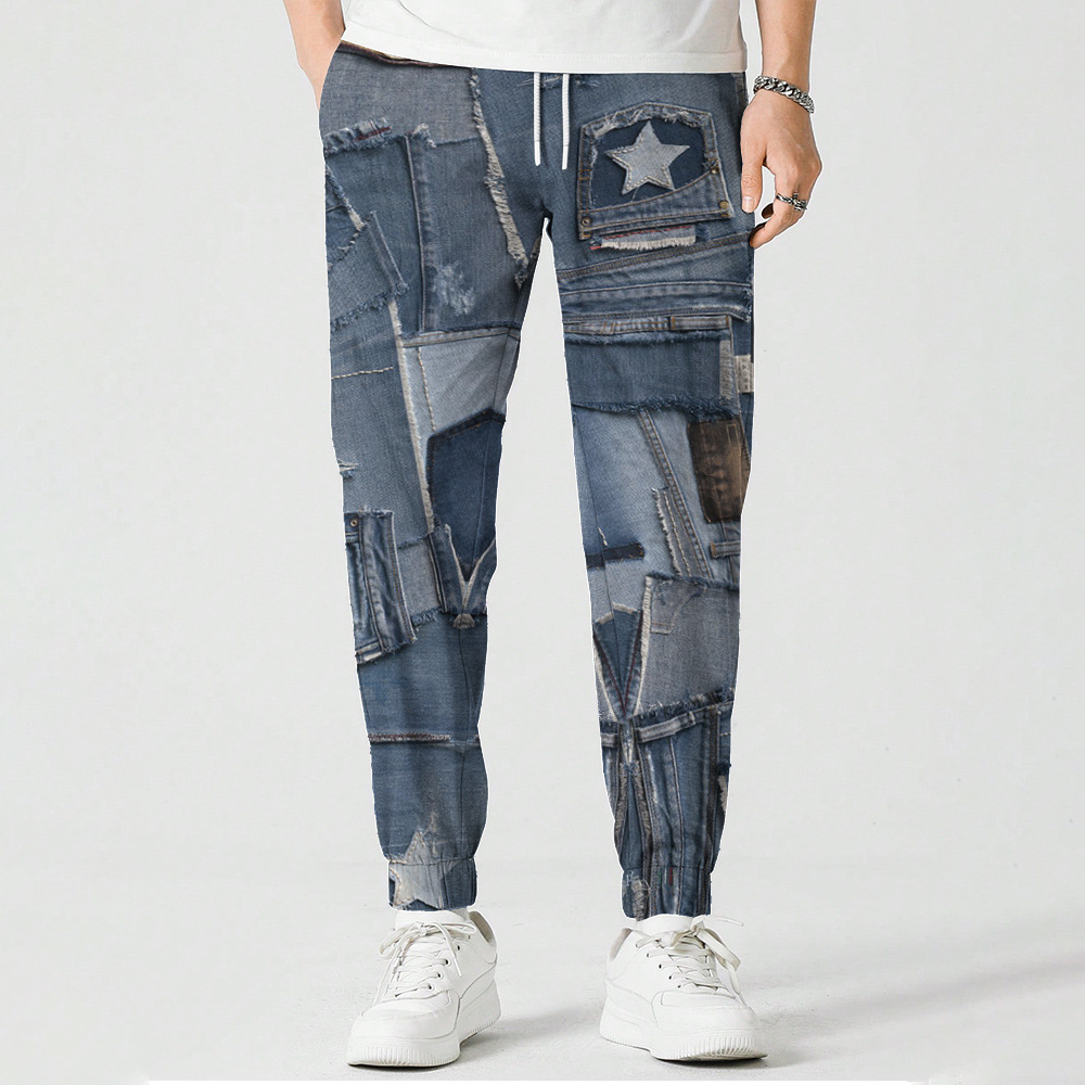 新しいユニセックスジーンズ 3D プリント因果服ファッション - Jeans Pants Fashion Men のレビューと価格
