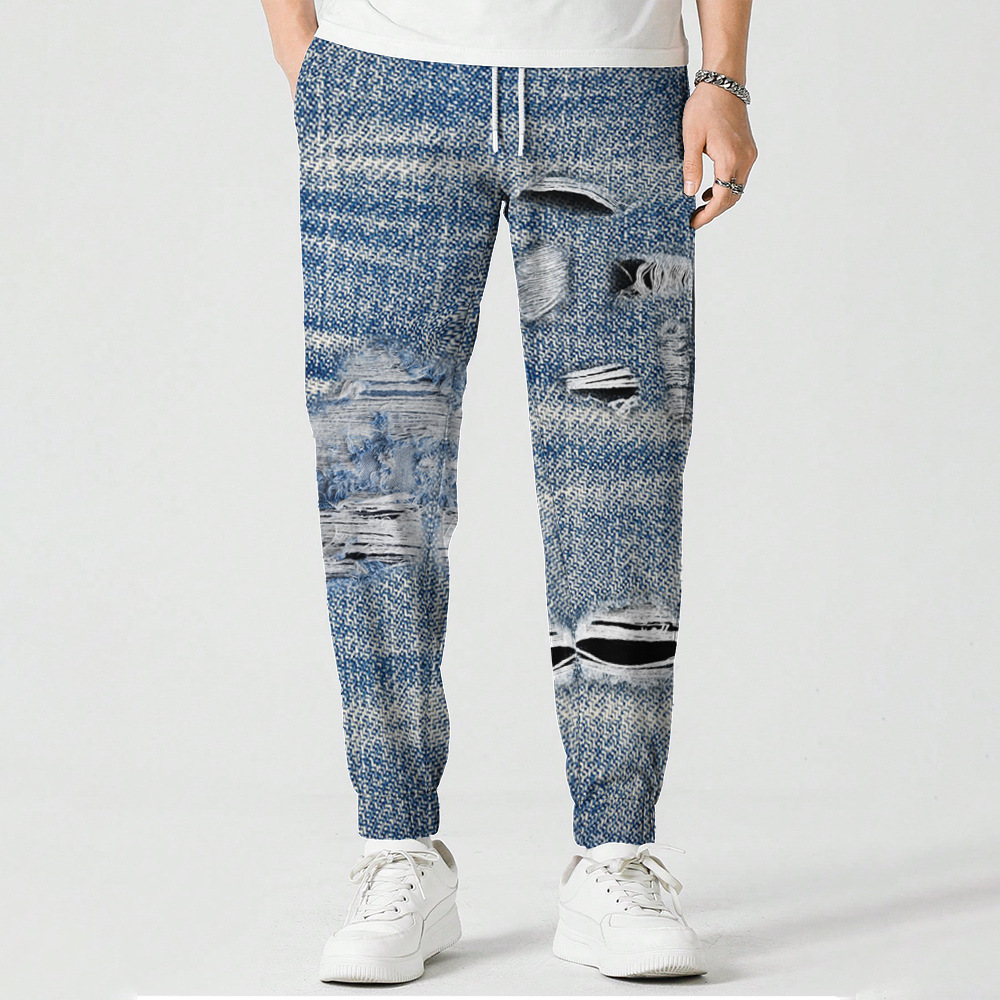 新しいユニセックスジーンズ 3D プリント因果服ファッション - Jeans Pants Fashion Men のレビューと価格