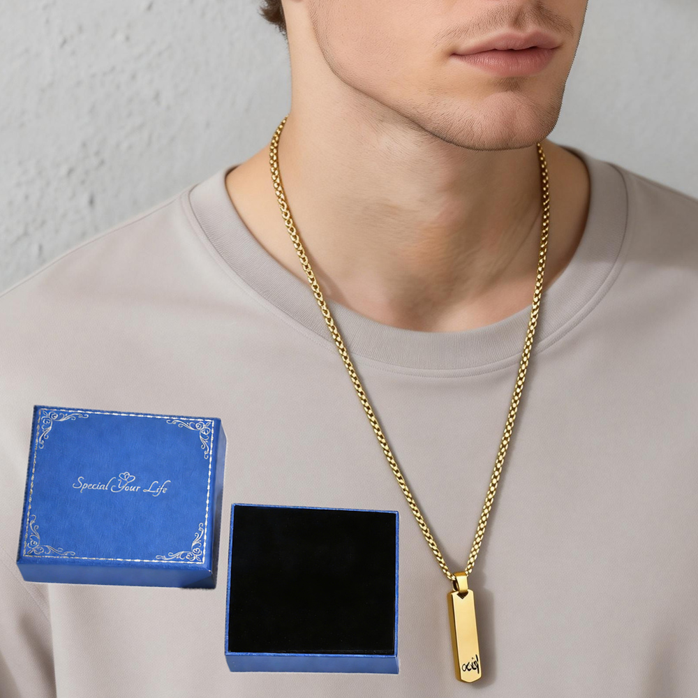 3Dバーネックレス、クールでシンプルなデザイン、女性男性向け - Men'S Fashion All Black Outfit のレビューと価格