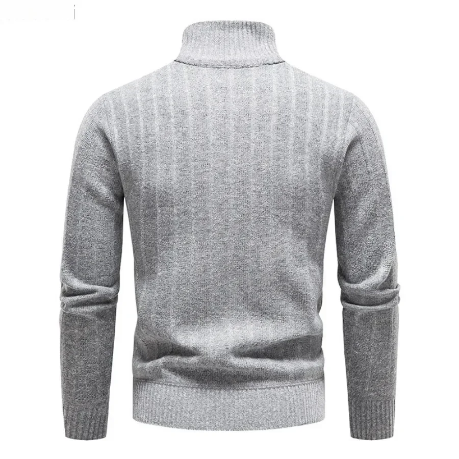新しいメンズ暖かいセーターファッションハーフジップニットウェ - Men'S Fashion Zip Sweater のレビューと価格