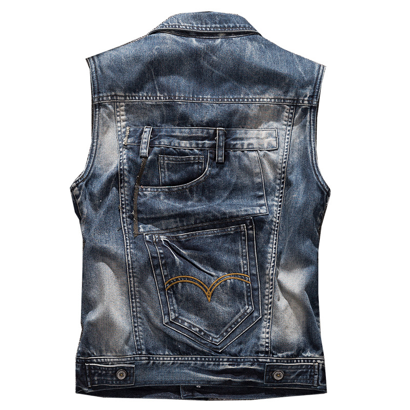 ファッションジーンズチョッキオートバイデニムベストヴィンテー - Men'S Fashion Vest With Jeans のレビューと価格