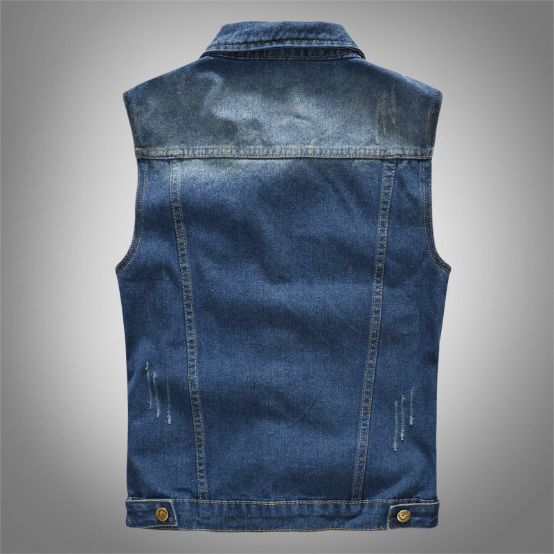 春夏メンズデニムベストヴィンテージコットンジーンズチョッキメ - Men'S Fashion Vest With Jeans のレビューと価格