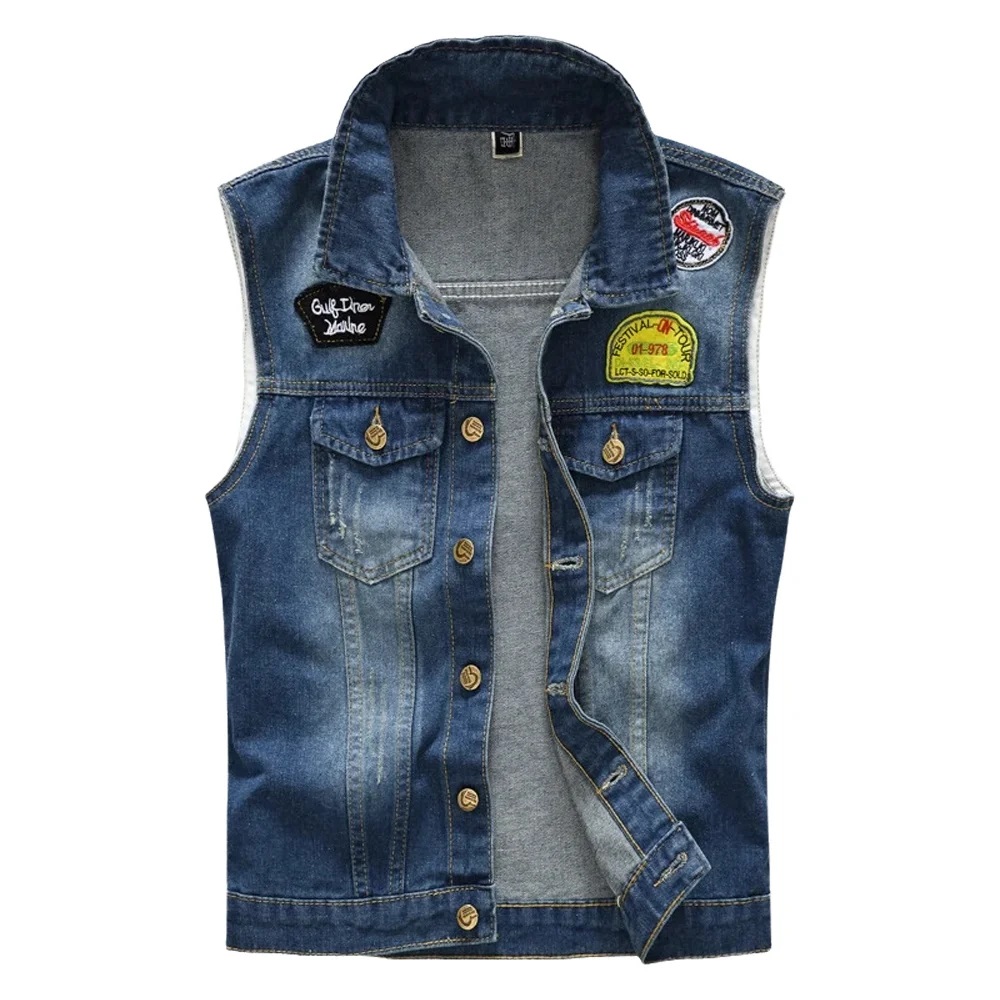 春夏メンズデニムベストヴィンテージコットンジーンズチョッキメ - Men'S Fashion Vest With Jeans のレビューと価格