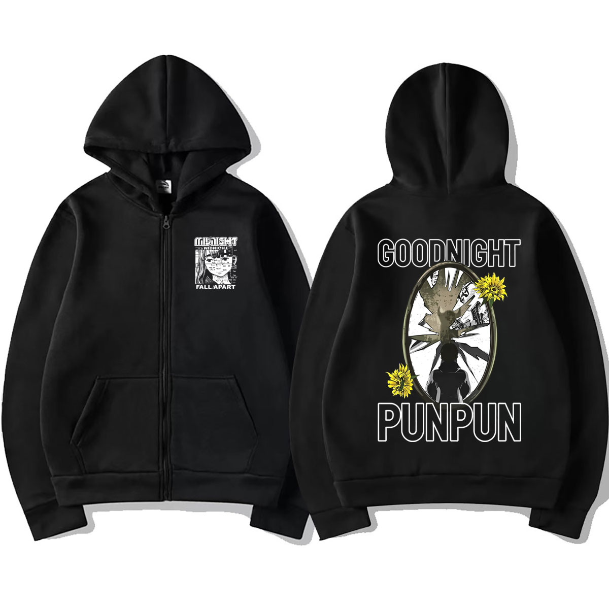 アニメ Oyasumi おやすみパンパングラフィックジッパー - Mens Fashion Zip Up Hoodies のレビューと価格