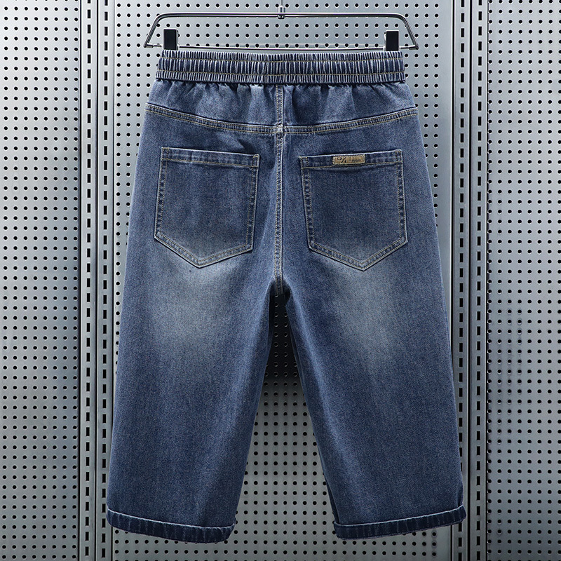 メンズ夏弾性ウエストクロップドジーンズショーツ新しいファッシ - Jeans Pants Fashion Men のレビューと価格