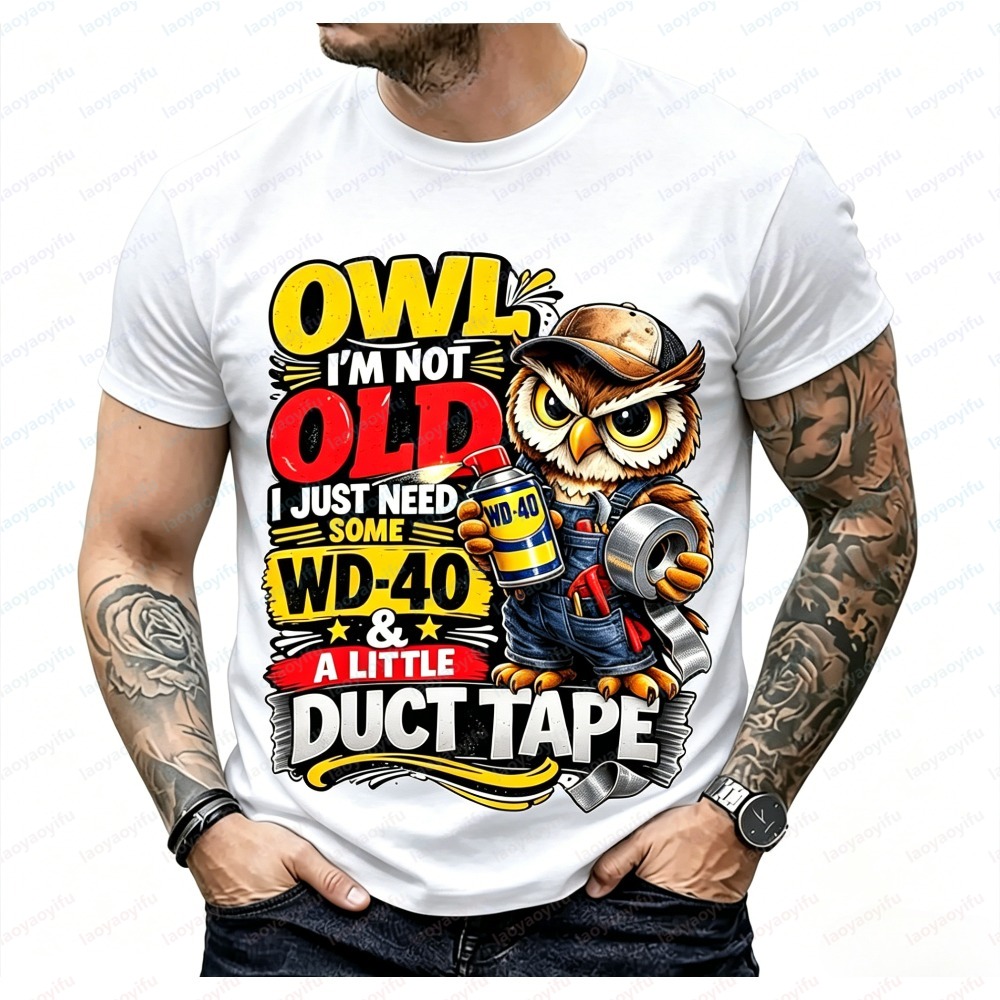 ファッションメンズ夏半袖TシャツフクロウI'm Not Ol - Mens Fashion In 40S のレビューと価格