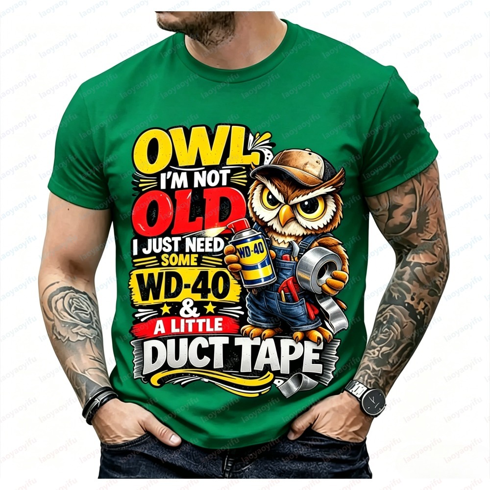 ファッションメンズ夏半袖TシャツフクロウI'm Not Ol - Mens Fashion In 40S のレビューと価格