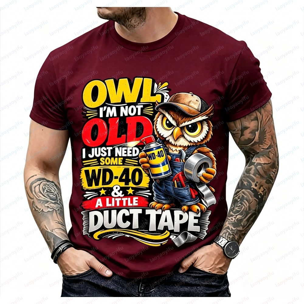 ファッションメンズ夏半袖TシャツフクロウI'm Not Ol - Mens Fashion In 40S のレビューと価格