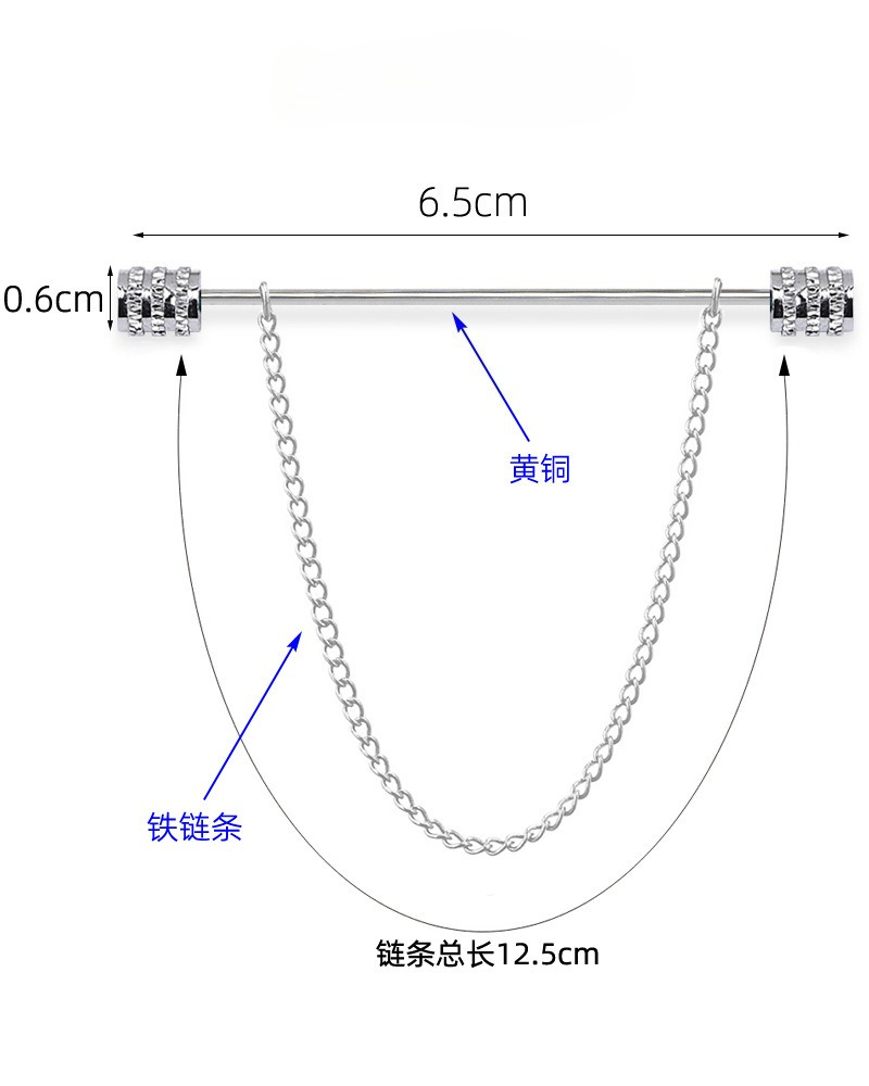 新しいメンズブローチシャツスタンドアップカラーピン固定クラス - Men'S Fashion Jewelry のレビューと価格