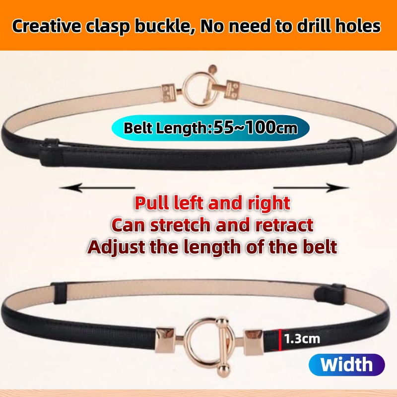 1.3cm幅 1M レディース OTクラスプバックルベルト  - Leather Belt Braided のレビューと価格
