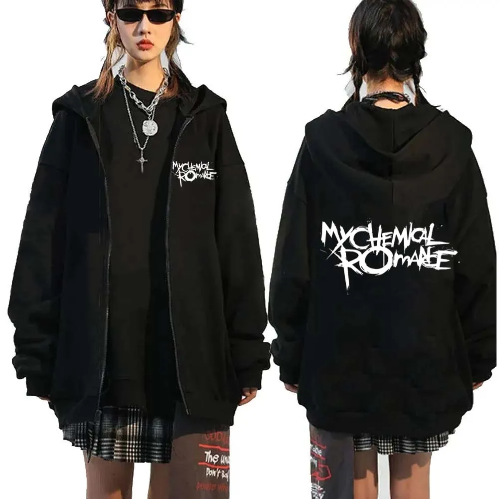 私のロマンス-男性用の化学ジッパー付きフード付きスウェットシ - Mens Fashion Zip Up Hoodies のレビューと価格