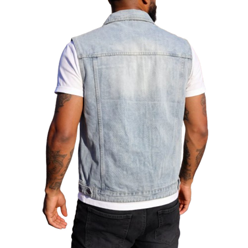 春夏メンズデニムベストファッションヴィンテージカジュアルノー - Men'S Fashion Vest With Jeans のレビューと価格