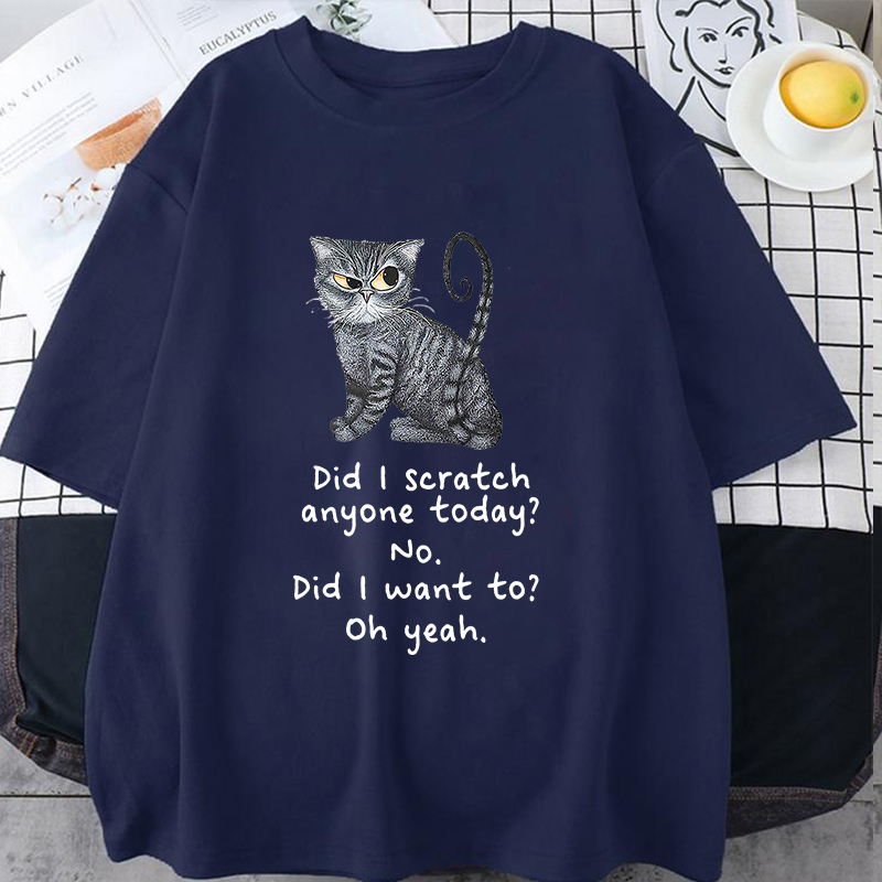 ファッションユニセックスTシャツ グレーの虎目猫柄プリント入 - Men'S Fashion Today のレビューと価格